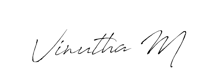 Make a beautiful signature design for name Vinutha M. With this signature (Antro_Vectra) style, you can create a handwritten signature for free. Vinutha M signature style 6 images and pictures png