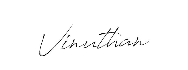 Use a signature maker to create a handwritten signature online. With this signature software, you can design (Antro_Vectra) your own signature for name Vinuthan. Vinuthan signature style 6 images and pictures png