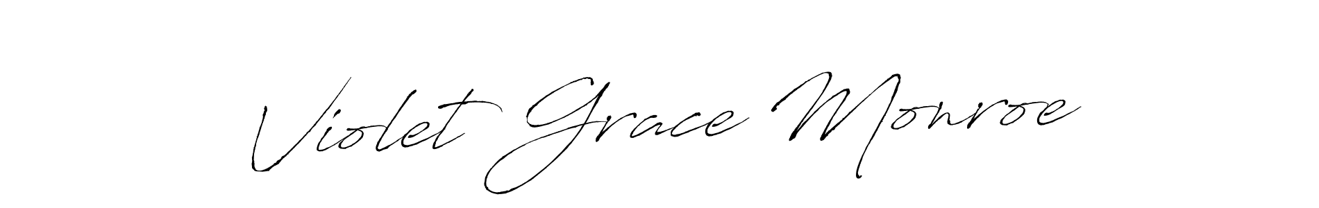 The best way (Antro_Vectra) to make a short signature is to pick only two or three words in your name. The name Violet Grace Monroe include a total of six letters. For converting this name. Violet Grace Monroe signature style 6 images and pictures png