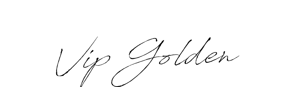 Make a beautiful signature design for name Vip Golden. With this signature (Antro_Vectra) style, you can create a handwritten signature for free. Vip Golden signature style 6 images and pictures png