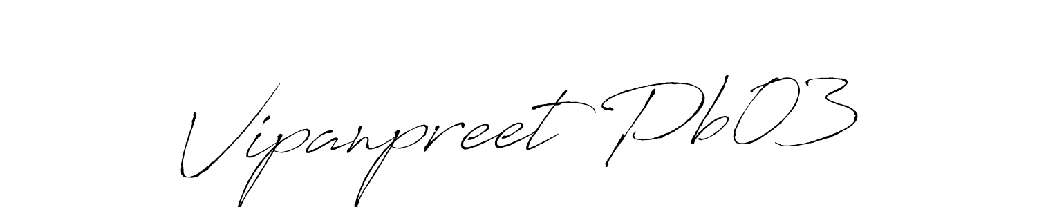 Make a beautiful signature design for name Vipanpreet Pb03. With this signature (Antro_Vectra) style, you can create a handwritten signature for free. Vipanpreet Pb03 signature style 6 images and pictures png
