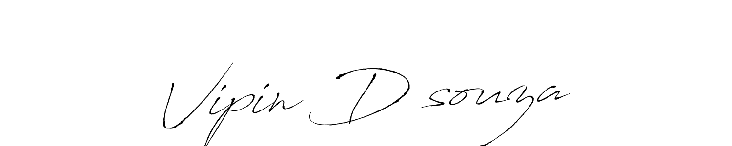 How to make Vipin D’souza name signature. Use Antro_Vectra style for creating short signs online. This is the latest handwritten sign. Vipin D’souza signature style 6 images and pictures png