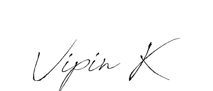 Use a signature maker to create a handwritten signature online. With this signature software, you can design (Antro_Vectra) your own signature for name Vipin K. Vipin K signature style 6 images and pictures png