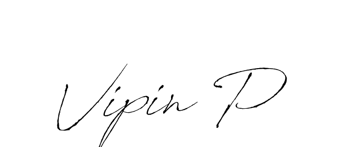 Use a signature maker to create a handwritten signature online. With this signature software, you can design (Antro_Vectra) your own signature for name Vipin P. Vipin P signature style 6 images and pictures png