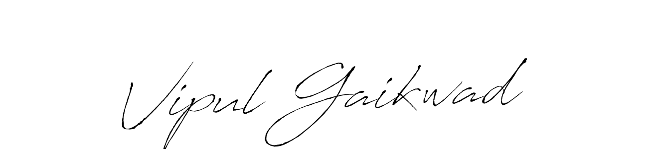 How to make Vipul Gaikwad name signature. Use Antro_Vectra style for creating short signs online. This is the latest handwritten sign. Vipul Gaikwad signature style 6 images and pictures png