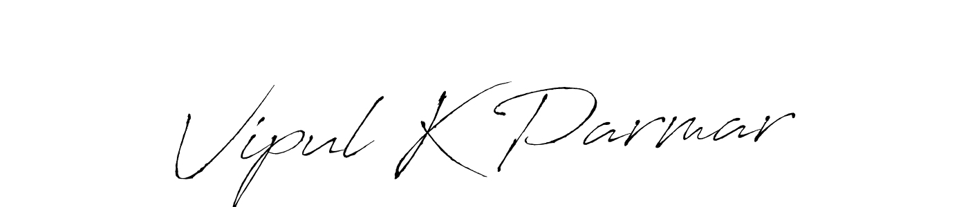 How to make Vipul K Parmar name signature. Use Antro_Vectra style for creating short signs online. This is the latest handwritten sign. Vipul K Parmar signature style 6 images and pictures png