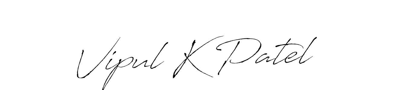 How to make Vipul K Patel name signature. Use Antro_Vectra style for creating short signs online. This is the latest handwritten sign. Vipul K Patel signature style 6 images and pictures png