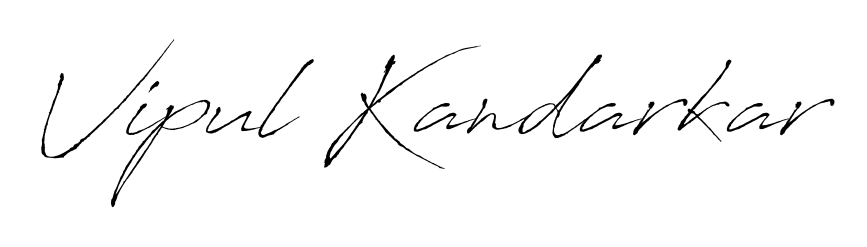 The Antro_Vectra lettering style adds unique flourish to name Vipul Kandarkar. Stand out with a custom digital autograph made in seconds. Vipul Kandarkar signature style 6 images and pictures png