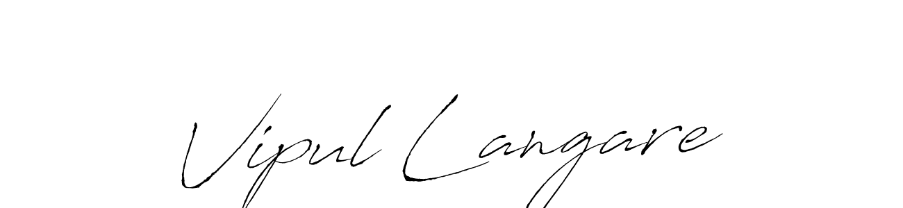 How to make Vipul Langare name signature. Use Antro_Vectra style for creating short signs online. This is the latest handwritten sign. Vipul Langare signature style 6 images and pictures png