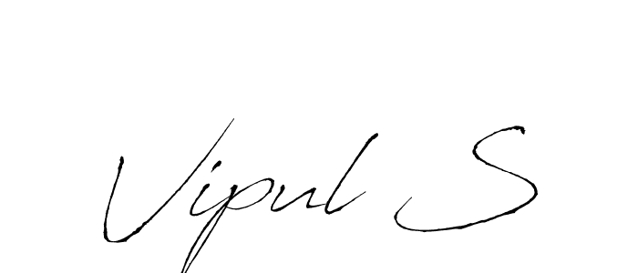 Also You can easily find your signature by using the search form. We will create Vipul S name handwritten signature images for you free of cost using Antro_Vectra sign style. Vipul S signature style 6 images and pictures png