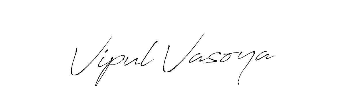 The best way (Antro_Vectra) to make a short signature is to pick only two or three words in your name. The name Vipul Vasoya include a total of six letters. For converting this name. Vipul Vasoya signature style 6 images and pictures png