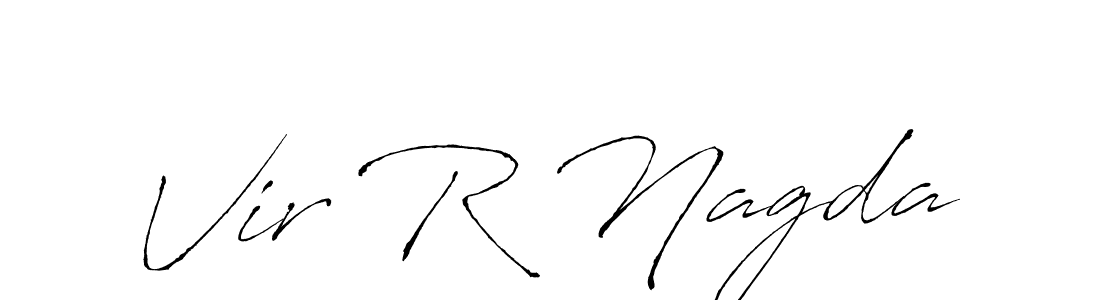 How to make Vir R Nagda name signature. Use Antro_Vectra style for creating short signs online. This is the latest handwritten sign. Vir R Nagda signature style 6 images and pictures png