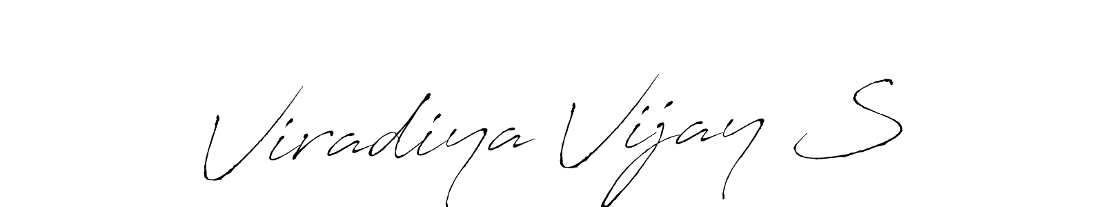 The best way (Antro_Vectra) to make a short signature is to pick only two or three words in your name. The name Viradiya Vijay S include a total of six letters. For converting this name. Viradiya Vijay S signature style 6 images and pictures png