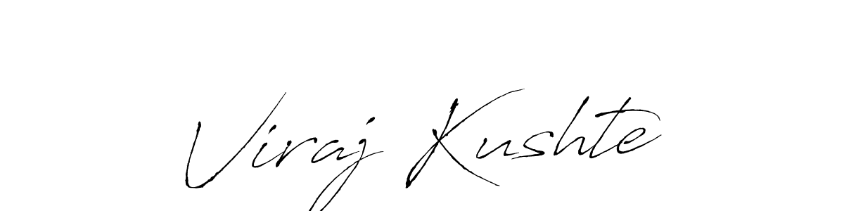 The best way (Antro_Vectra) to make a short signature is to pick only two or three words in your name. The name Viraj Kushte include a total of six letters. For converting this name. Viraj Kushte signature style 6 images and pictures png