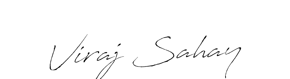 How to make Viraj Sahay name signature. Use Antro_Vectra style for creating short signs online. This is the latest handwritten sign. Viraj Sahay signature style 6 images and pictures png