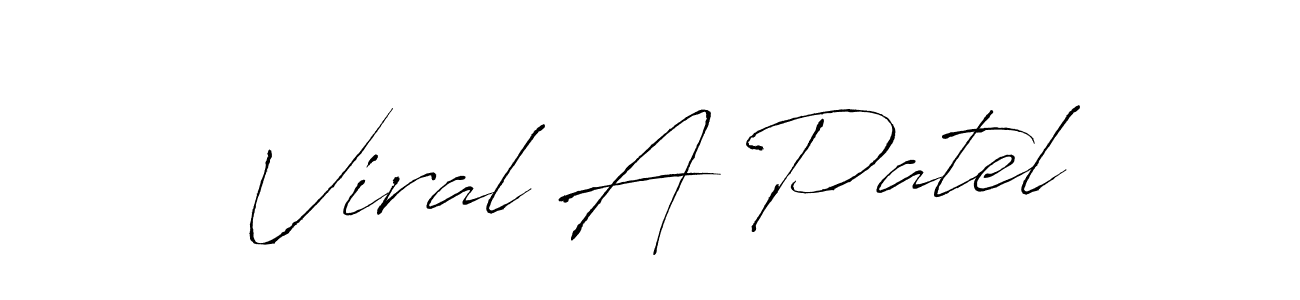 Viral A Patel stylish signature style. Best Handwritten Sign (Antro_Vectra) for my name. Handwritten Signature Collection Ideas for my name Viral A Patel. Viral A Patel signature style 6 images and pictures png