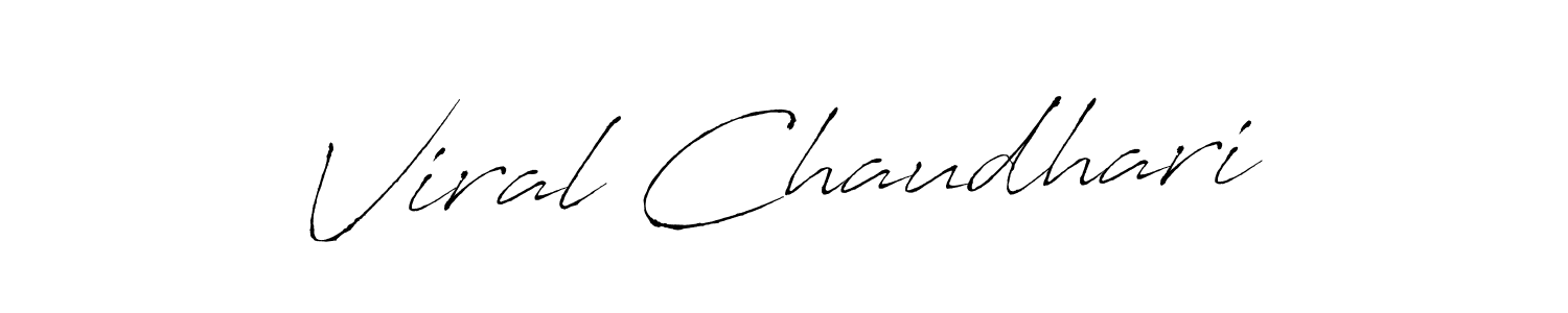 Make a beautiful signature design for name Viral Chaudhari. With this signature (Antro_Vectra) style, you can create a handwritten signature for free. Viral Chaudhari signature style 6 images and pictures png