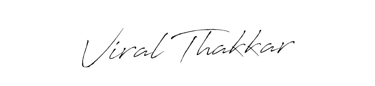 Make a beautiful signature design for name Viral Thakkar. With this signature (Antro_Vectra) style, you can create a handwritten signature for free. Viral Thakkar signature style 6 images and pictures png