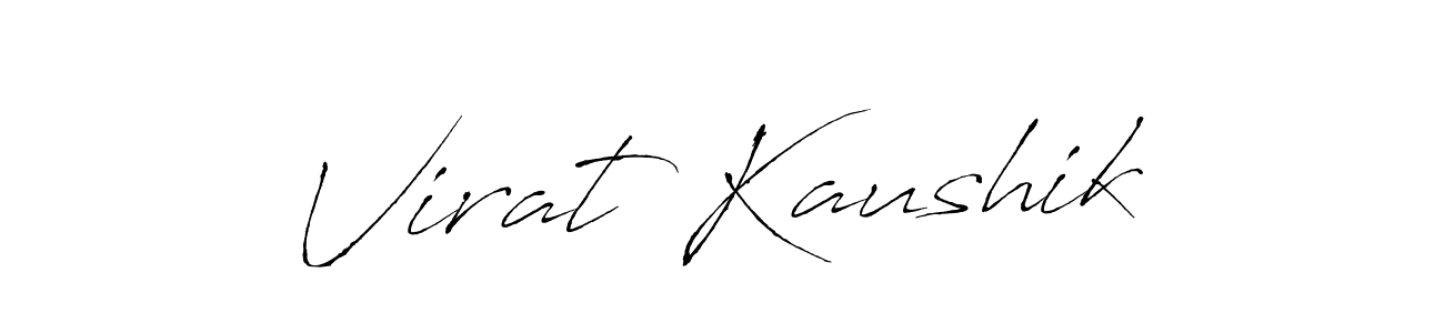Antro_Vectra is a professional signature style that is perfect for those who want to add a touch of class to their signature. It is also a great choice for those who want to make their signature more unique. Get Virat Kaushik name to fancy signature for free. Virat Kaushik signature style 6 images and pictures png