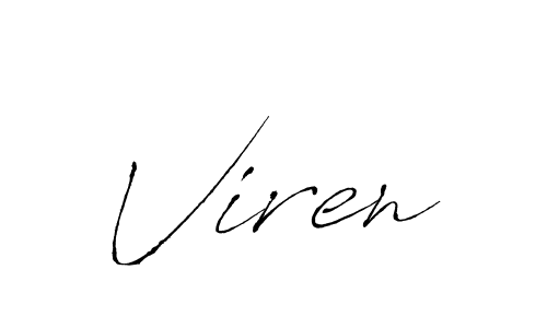 Make a beautiful signature design for name Viren. With this signature (Antro_Vectra) style, you can create a handwritten signature for free. Viren signature style 6 images and pictures png