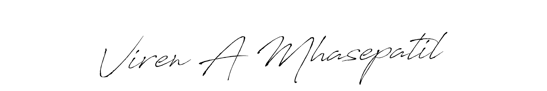 This is the best signature style for the Viren A Mhasepatil name. Also you like these signature font (Antro_Vectra). Mix name signature. Viren A Mhasepatil signature style 6 images and pictures png