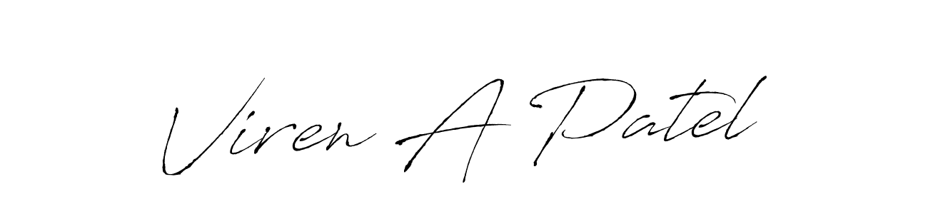 Create a beautiful signature design for name Viren A Patel. With this signature (Antro_Vectra) fonts, you can make a handwritten signature for free. Viren A Patel signature style 6 images and pictures png