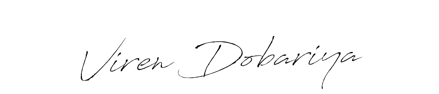 How to make Viren Dobariya name signature. Use Antro_Vectra style for creating short signs online. This is the latest handwritten sign. Viren Dobariya signature style 6 images and pictures png