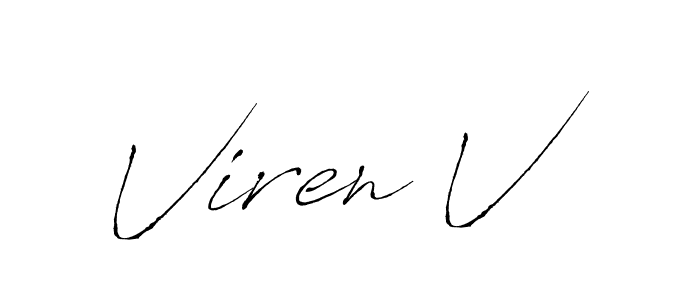 Use a signature maker to create a handwritten signature online. With this signature software, you can design (Antro_Vectra) your own signature for name Viren V. Viren V signature style 6 images and pictures png