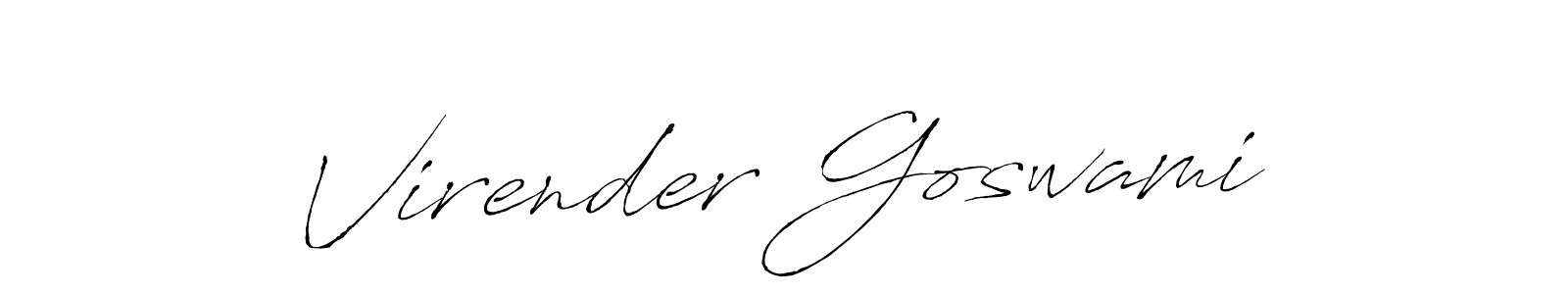 Design your own signature with our free online signature maker. With this signature software, you can create a handwritten (Antro_Vectra) signature for name Virender Goswami. Virender Goswami signature style 6 images and pictures png