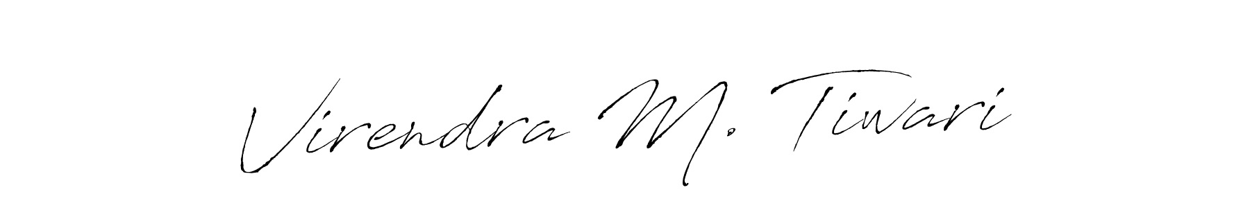 Make a beautiful signature design for name Virendra M. Tiwari. With this signature (Antro_Vectra) style, you can create a handwritten signature for free. Virendra M. Tiwari signature style 6 images and pictures png