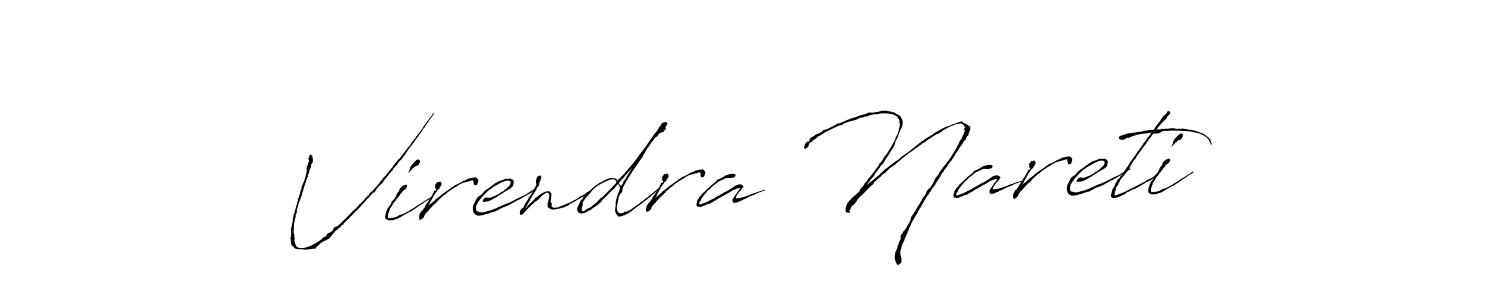 Create a beautiful signature design for name Virendra Nareti. With this signature (Antro_Vectra) fonts, you can make a handwritten signature for free. Virendra Nareti signature style 6 images and pictures png