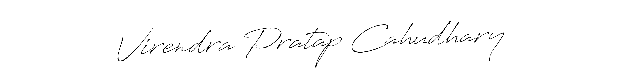 How to make Virendra Pratap Cahudhary signature? Antro_Vectra is a professional autograph style. Create handwritten signature for Virendra Pratap Cahudhary name. Virendra Pratap Cahudhary signature style 6 images and pictures png