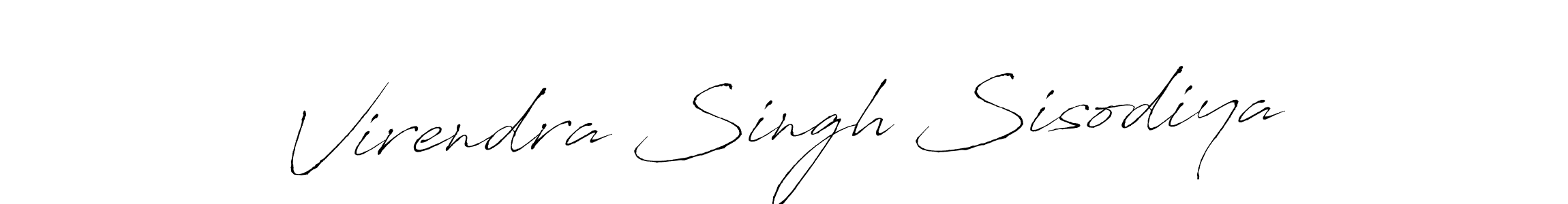 How to make Virendra Singh Sisodiya name signature. Use Antro_Vectra style for creating short signs online. This is the latest handwritten sign. Virendra Singh Sisodiya signature style 6 images and pictures png