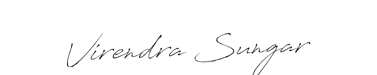 Create a beautiful signature design for name Virendra Sungar. With this signature (Antro_Vectra) fonts, you can make a handwritten signature for free. Virendra Sungar signature style 6 images and pictures png