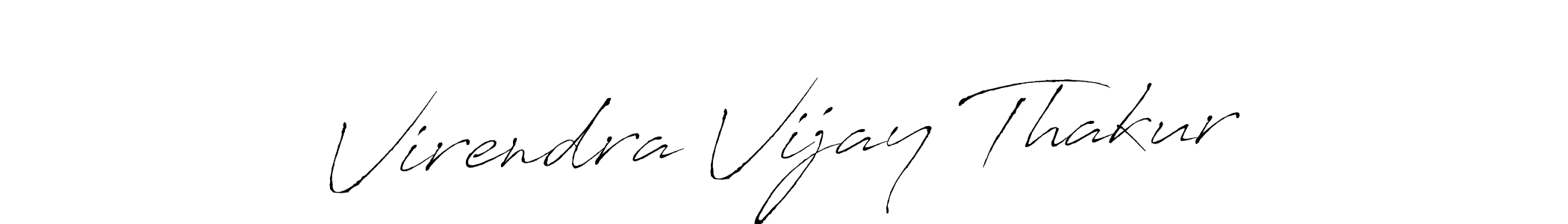 How to make Virendra Vijay Thakur name signature. Use Antro_Vectra style for creating short signs online. This is the latest handwritten sign. Virendra Vijay Thakur signature style 6 images and pictures png