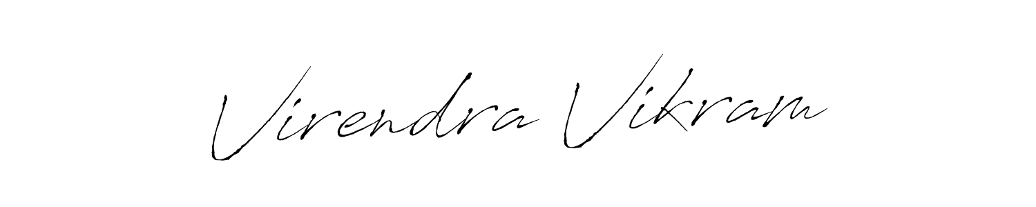 Create a beautiful signature design for name Virendra Vikram. With this signature (Antro_Vectra) fonts, you can make a handwritten signature for free. Virendra Vikram signature style 6 images and pictures png