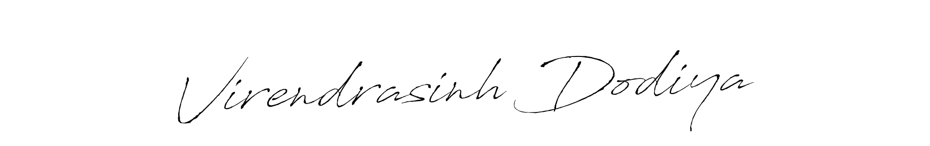 How to make Virendrasinh Dodiya signature? Antro_Vectra is a professional autograph style. Create handwritten signature for Virendrasinh Dodiya name. Virendrasinh Dodiya signature style 6 images and pictures png