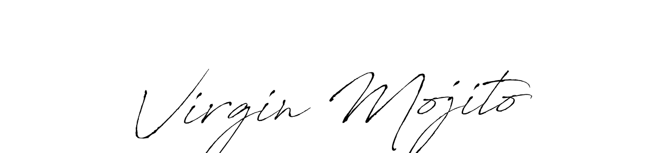 Use a signature maker to create a handwritten signature online. With this signature software, you can design (Antro_Vectra) your own signature for name Virgin Mojito. Virgin Mojito signature style 6 images and pictures png