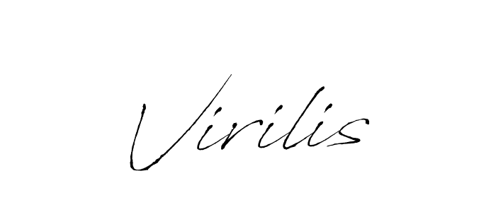 Use a signature maker to create a handwritten signature online. With this signature software, you can design (Antro_Vectra) your own signature for name Virilis. Virilis signature style 6 images and pictures png