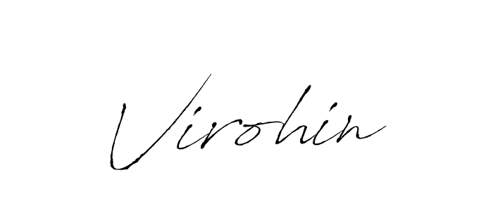 Make a beautiful signature design for name Virohin. With this signature (Antro_Vectra) style, you can create a handwritten signature for free. Virohin signature style 6 images and pictures png