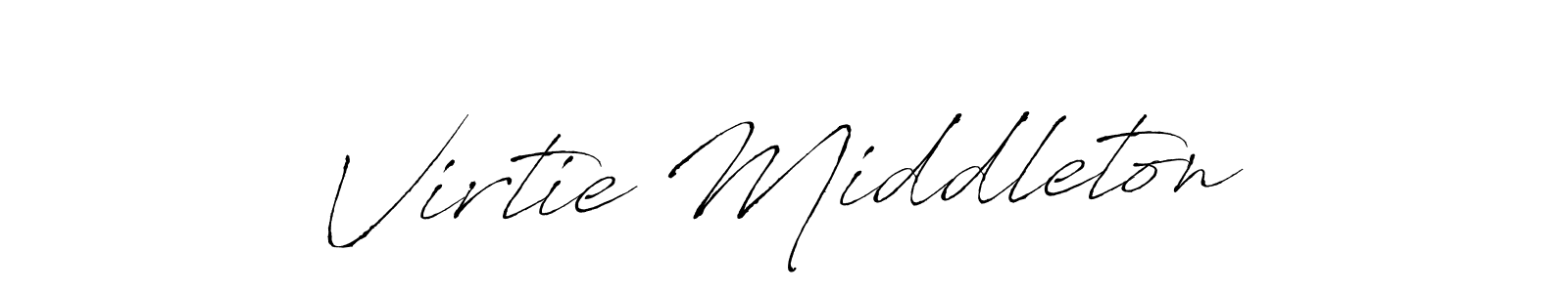 Virtie Middleton stylish signature style. Best Handwritten Sign (Antro_Vectra) for my name. Handwritten Signature Collection Ideas for my name Virtie Middleton. Virtie Middleton signature style 6 images and pictures png