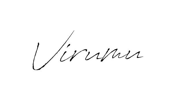 The best way (Antro_Vectra) to make a short signature is to pick only two or three words in your name. The name Virumu include a total of six letters. For converting this name. Virumu signature style 6 images and pictures png