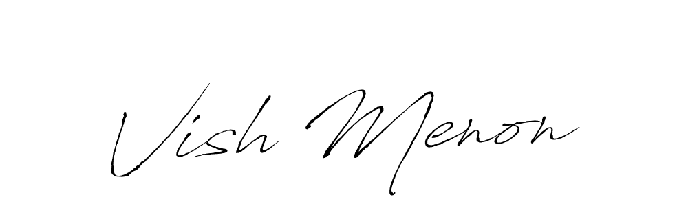 How to make Vish Menon name signature. Use Antro_Vectra style for creating short signs online. This is the latest handwritten sign. Vish Menon signature style 6 images and pictures png