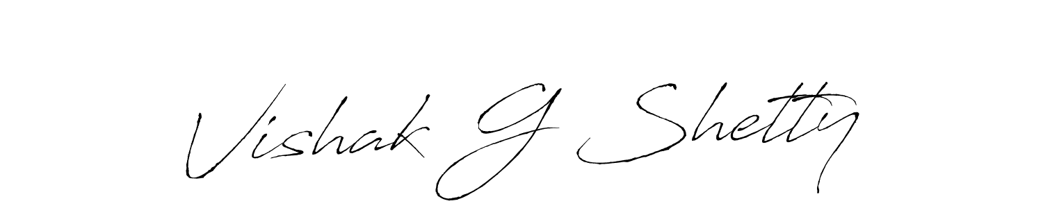 This is the best signature style for the Vishak G Shetty name. Also you like these signature font (Antro_Vectra). Mix name signature. Vishak G Shetty signature style 6 images and pictures png