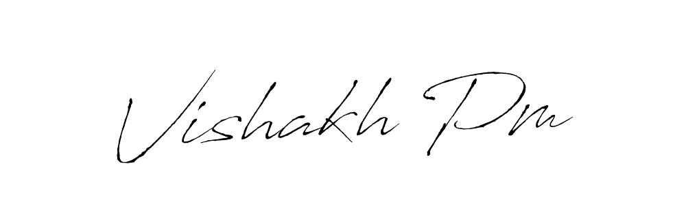 Vishakh Pm stylish signature style. Best Handwritten Sign (Antro_Vectra) for my name. Handwritten Signature Collection Ideas for my name Vishakh Pm. Vishakh Pm signature style 6 images and pictures png