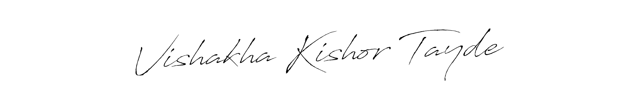 Antro_Vectra is a professional signature style that is perfect for those who want to add a touch of class to their signature. It is also a great choice for those who want to make their signature more unique. Get Vishakha Kishor Tayde name to fancy signature for free. Vishakha Kishor Tayde signature style 6 images and pictures png