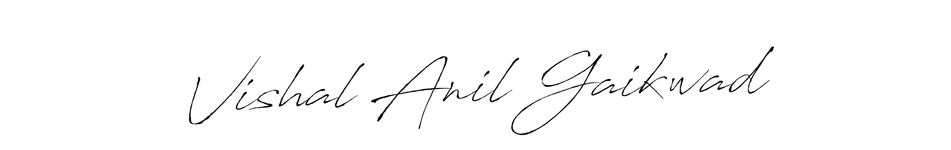 How to make Vishal Anil Gaikwad name signature. Use Antro_Vectra style for creating short signs online. This is the latest handwritten sign. Vishal Anil Gaikwad signature style 6 images and pictures png