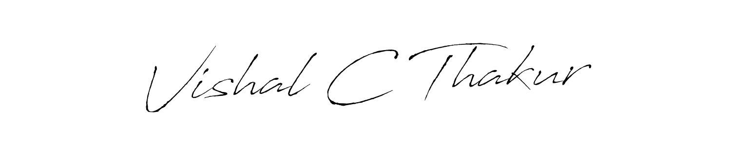 How to make Vishal C Thakur name signature. Use Antro_Vectra style for creating short signs online. This is the latest handwritten sign. Vishal C Thakur signature style 6 images and pictures png