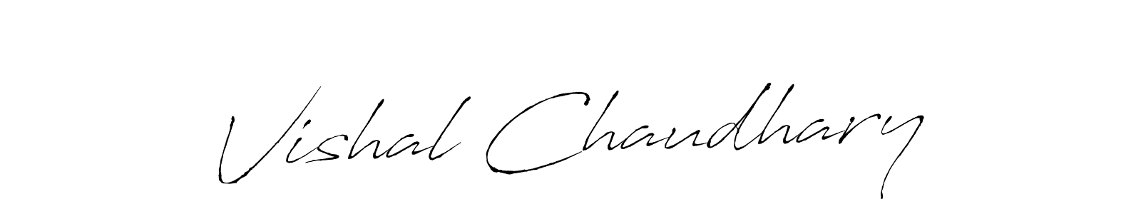 How to make Vishal Chaudhary name signature. Use Antro_Vectra style for creating short signs online. This is the latest handwritten sign. Vishal Chaudhary signature style 6 images and pictures png