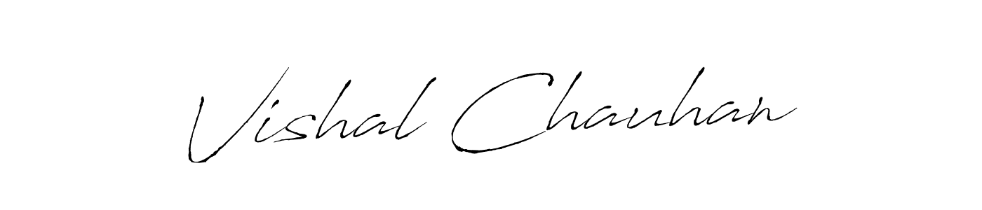 How to make Vishal Chauhan name signature. Use Antro_Vectra style for creating short signs online. This is the latest handwritten sign. Vishal Chauhan signature style 6 images and pictures png